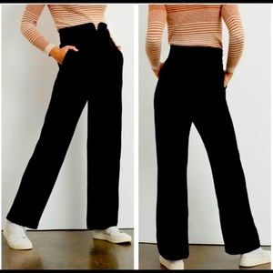 NWT Anthro, wide-leg belted hi-waisted trouser. Wonderful quality knit pant.